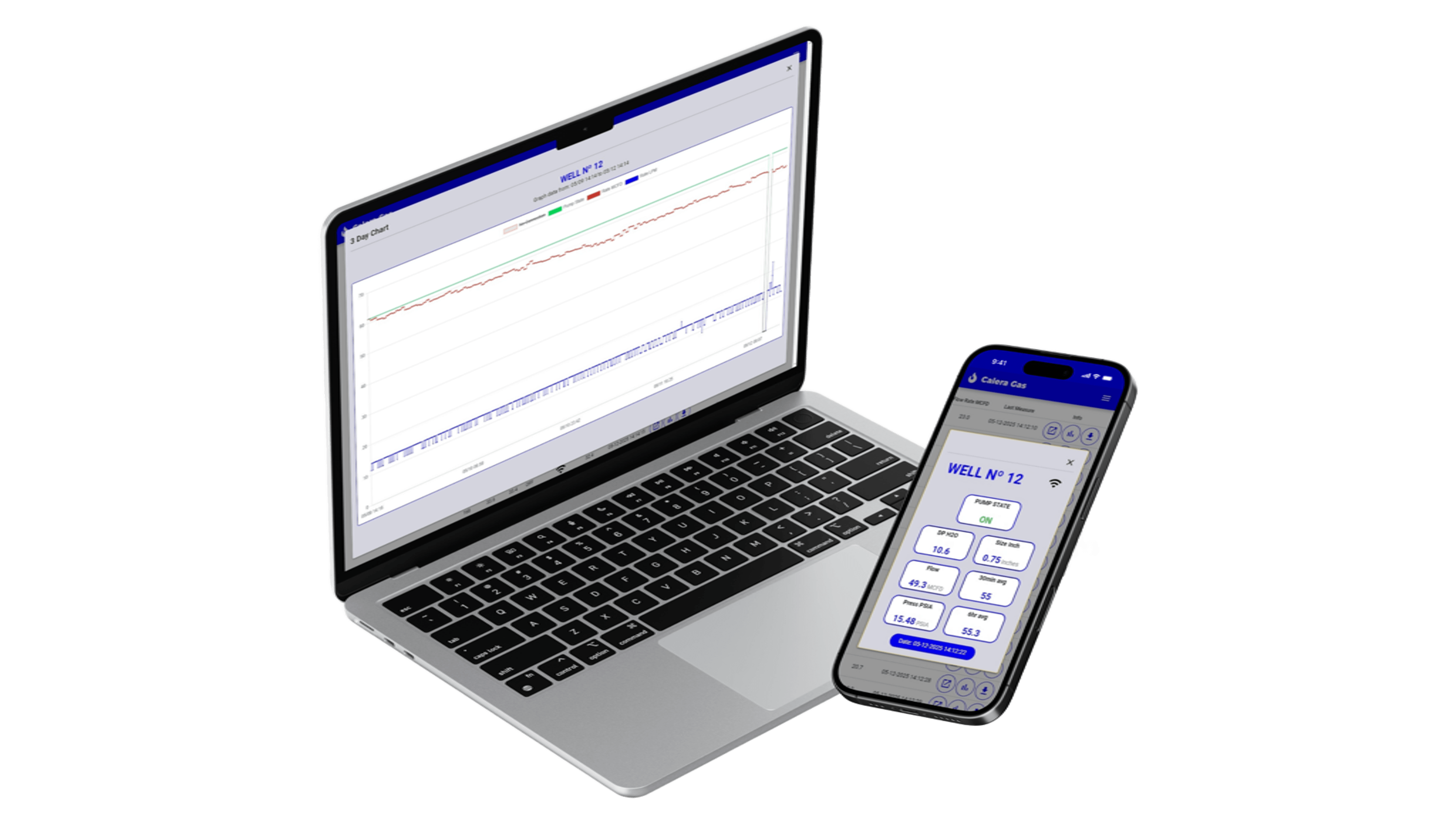 Calera app funcionando en dispositivos